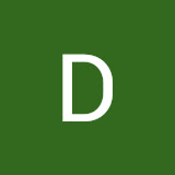 White letter D on a green square background.